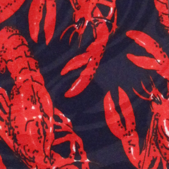 322-102: Lobster Ties Crawfish Neckties Navy by Steven Harris