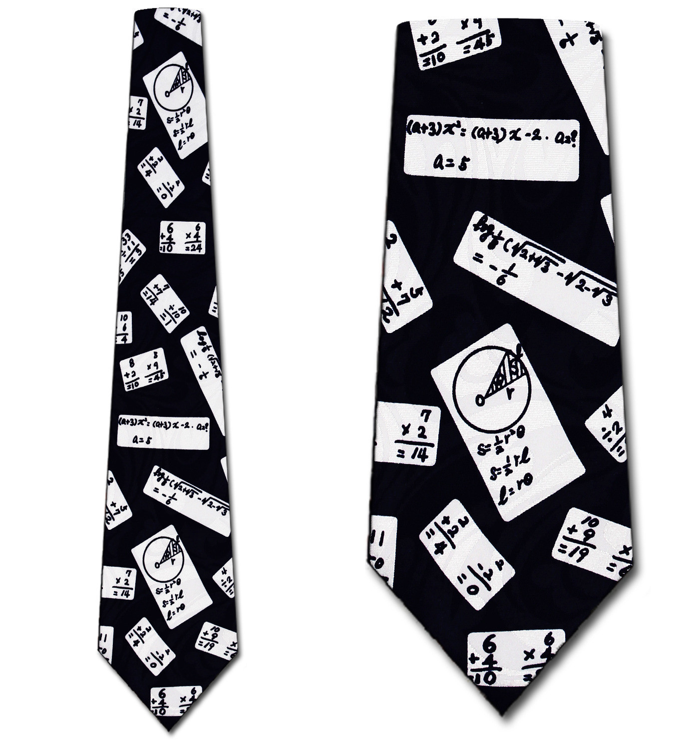 331-100: Math Ties Black Equations Neckties by Steven Harris