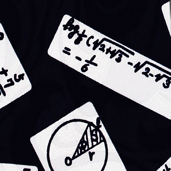 331-100: Math Ties Black Equations Neckties by Steven Harris