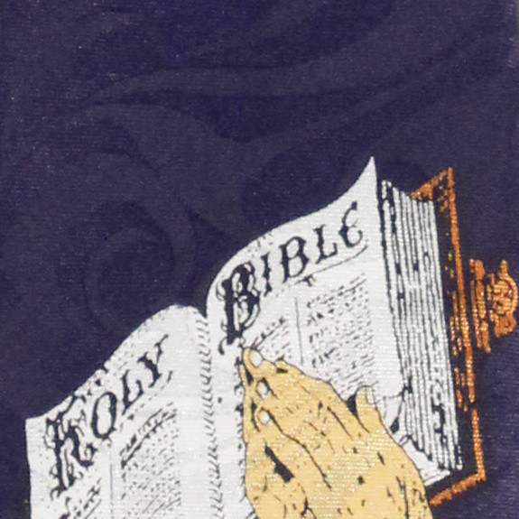 344-102: Praying Hands Cross and Bible Ties Religious Biblical Necktie Navy by Steven Harris