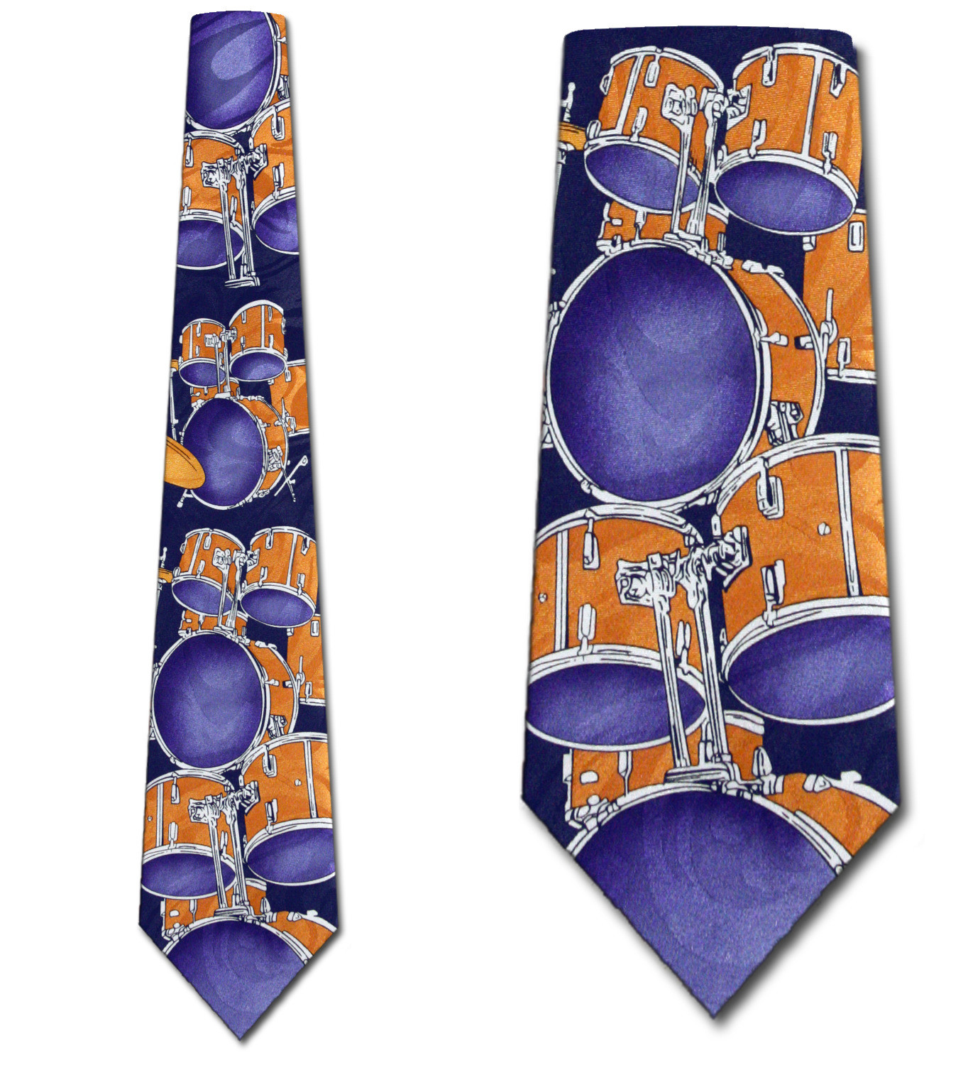 348-102: Drum Set Ties Drums Neckties Navy by Steven Harris at Abcties.com