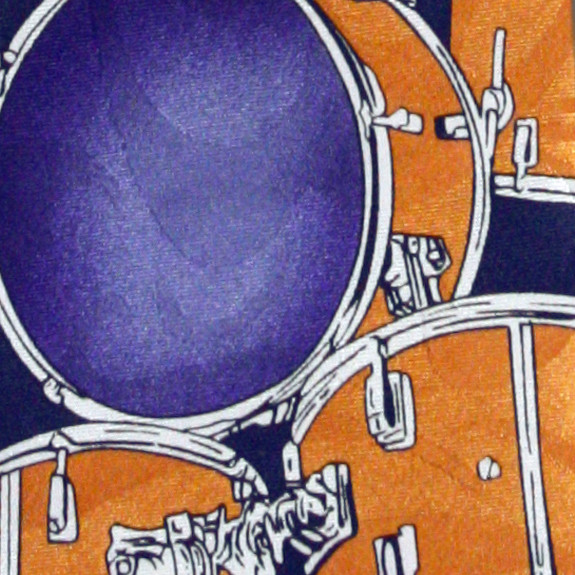 348-102: Drum Set Ties Drums Neckties Navy by Steven Harris at Abcties.com
