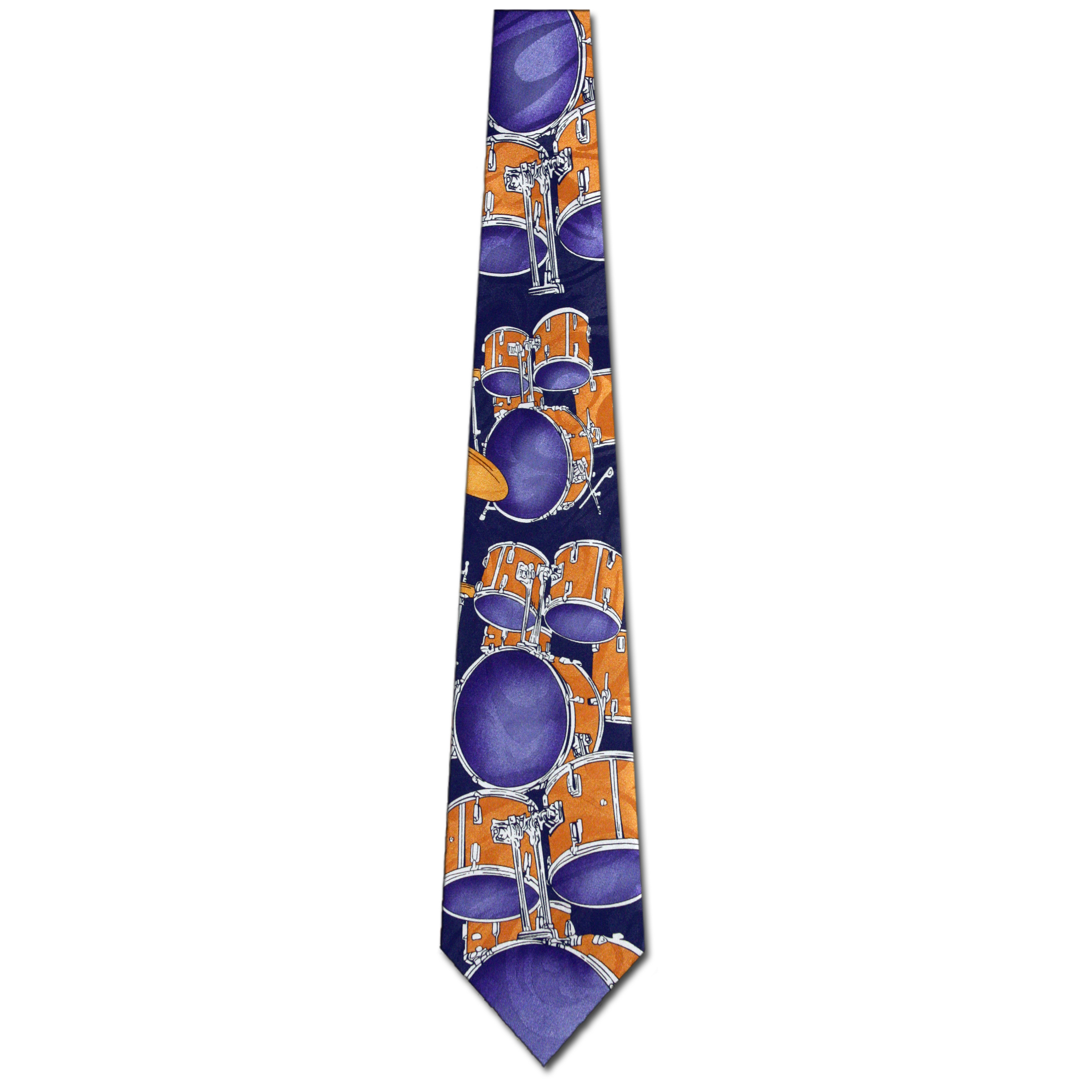348-102: Drum Set Ties Drums Neckties Navy by Steven Harris at Abcties.com