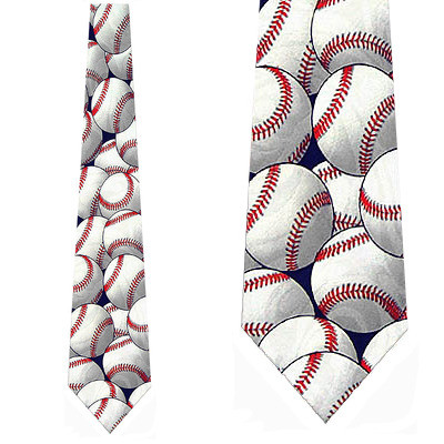 351-102: Baseball Ties Navy Just Baseballs Necktie by Steven Harris