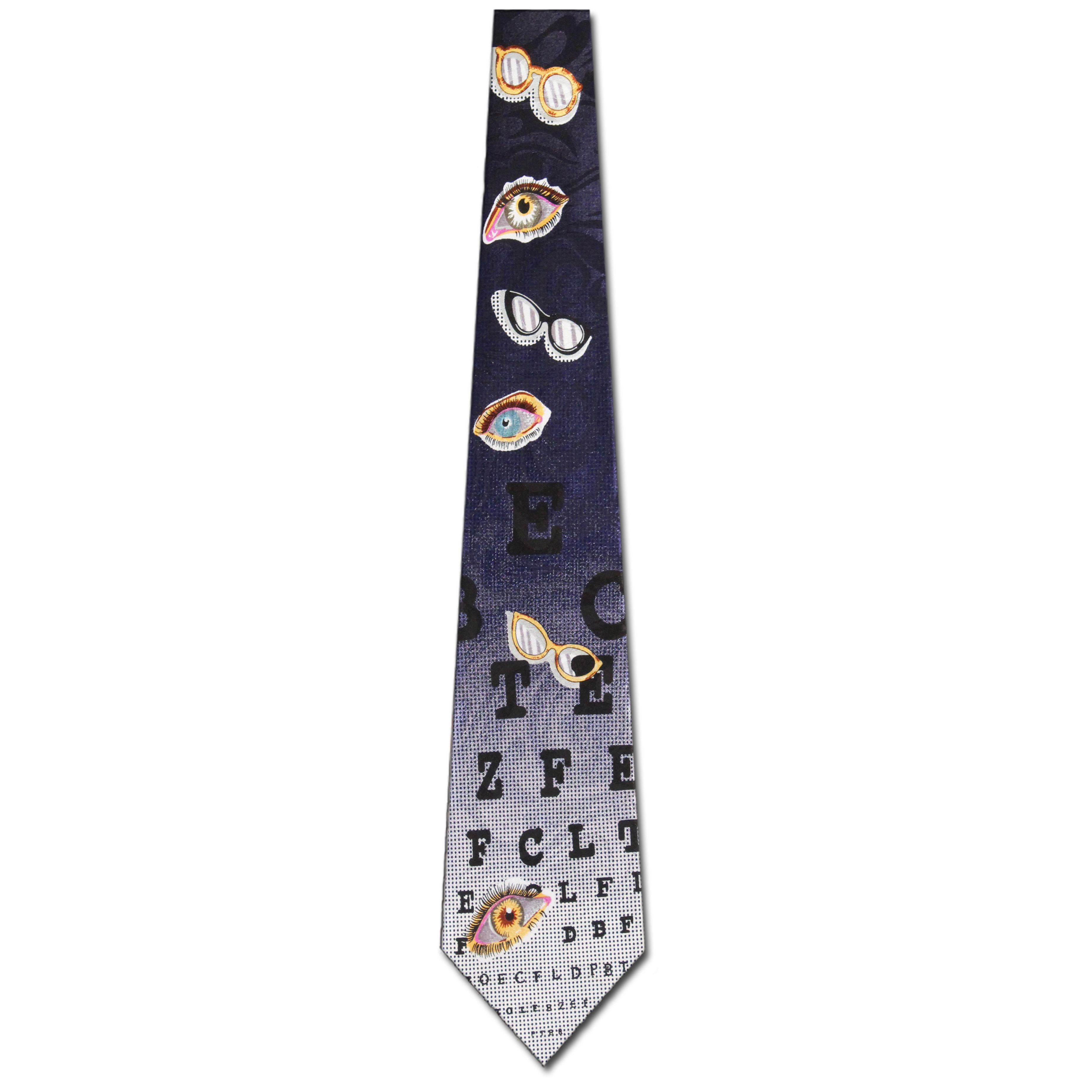 365-102: Eye Chart Ties Blue Optometrist Neckties by Steven Harris at Abcties.com