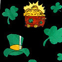 372-100: Pot of Gold Ties Irish Clovers Necktie Black by Steven Harris