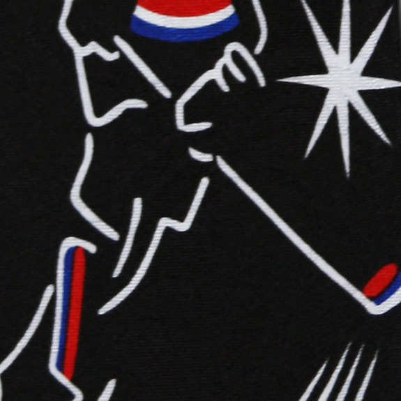 398-100: Hockey Player Ties Black Pucks Players Necktie by Steven Harris