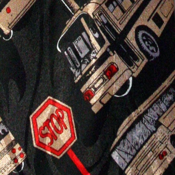 423-100: School Bus Ties Bus Driver Neckties Black by Steven Harris