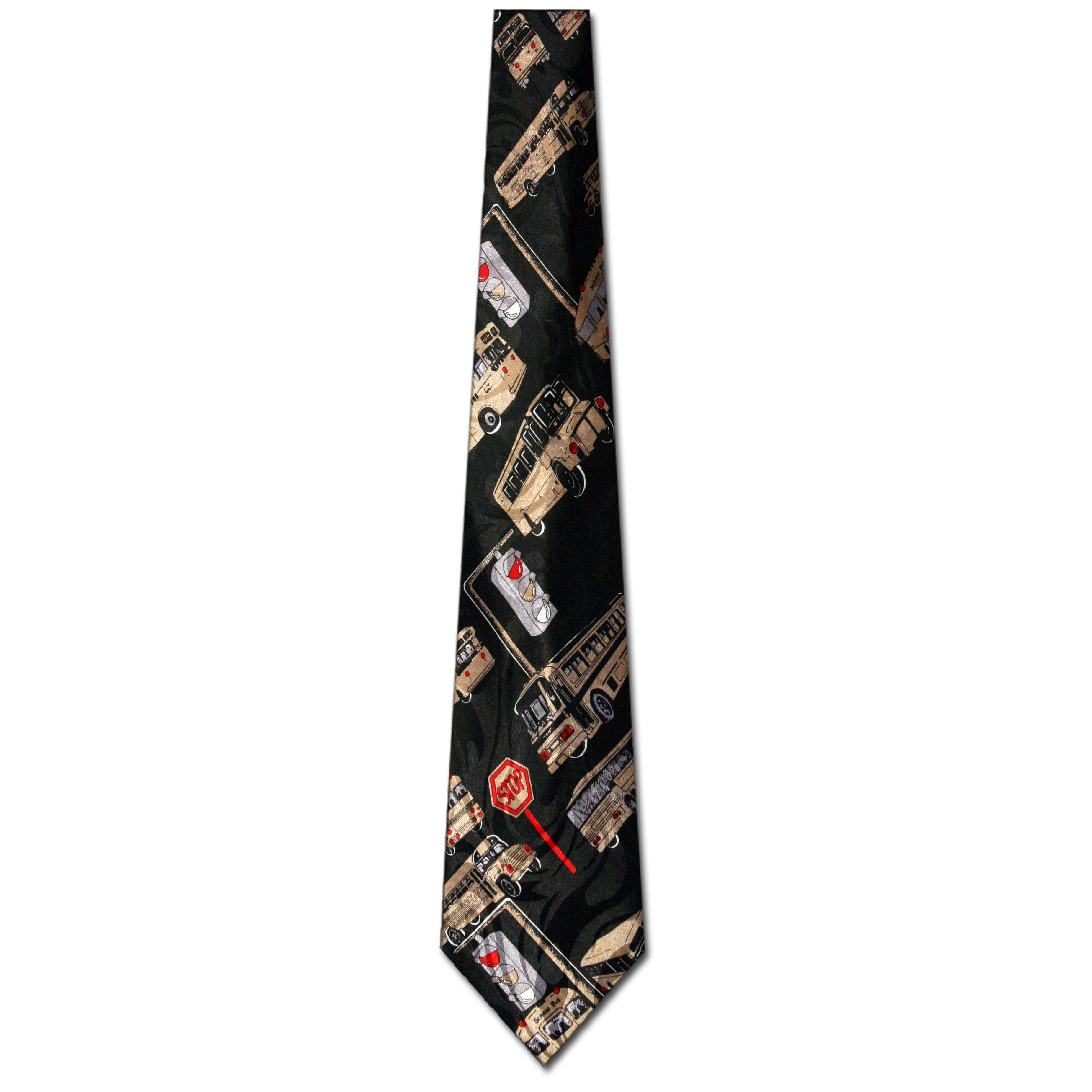 423-100: School Bus Ties Bus Driver Neckties Black by Steven Harris at Abcties.com