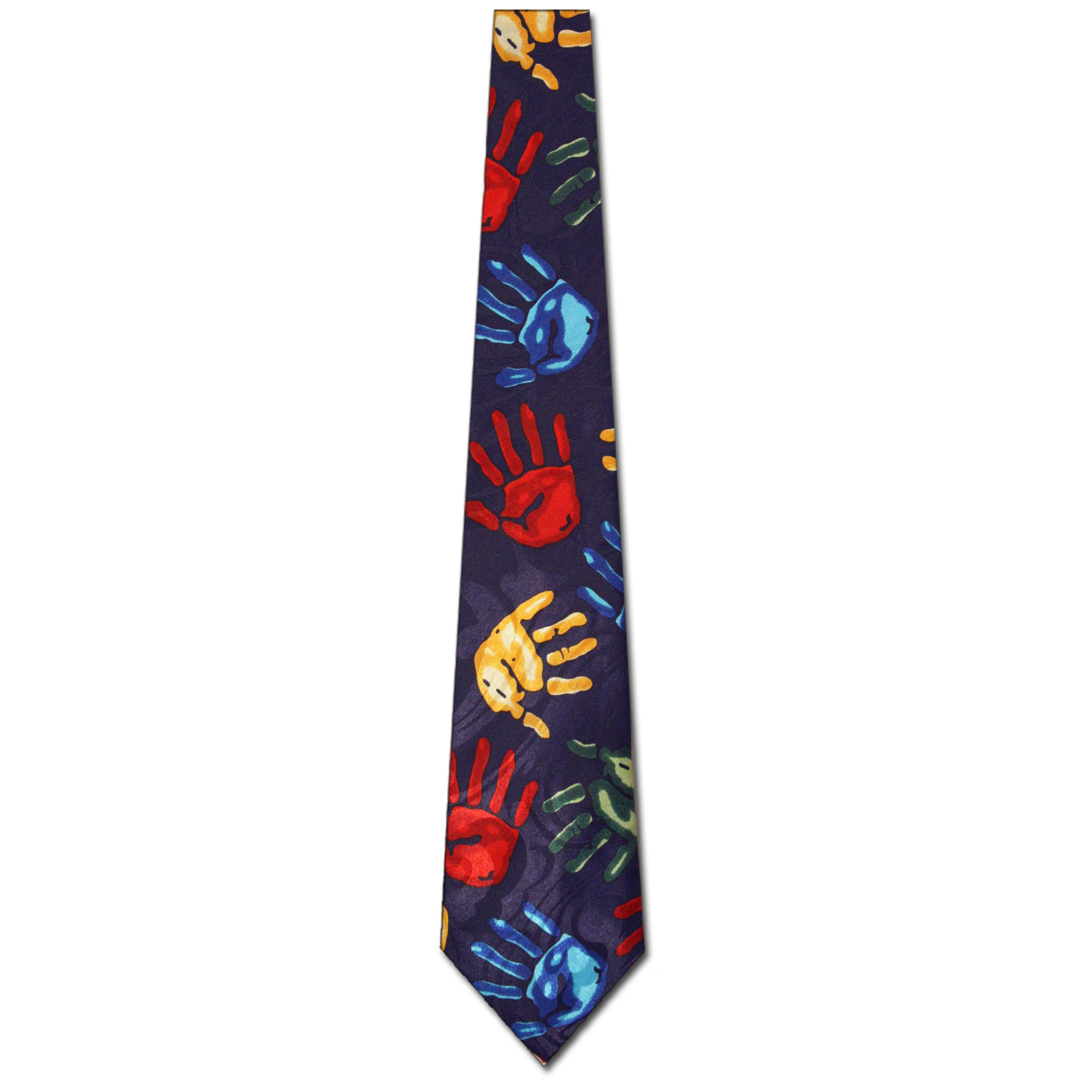 424-102: Handprint Ties Child Hands Handprint Navy Neckties by Steven Harris  at Abcties.com