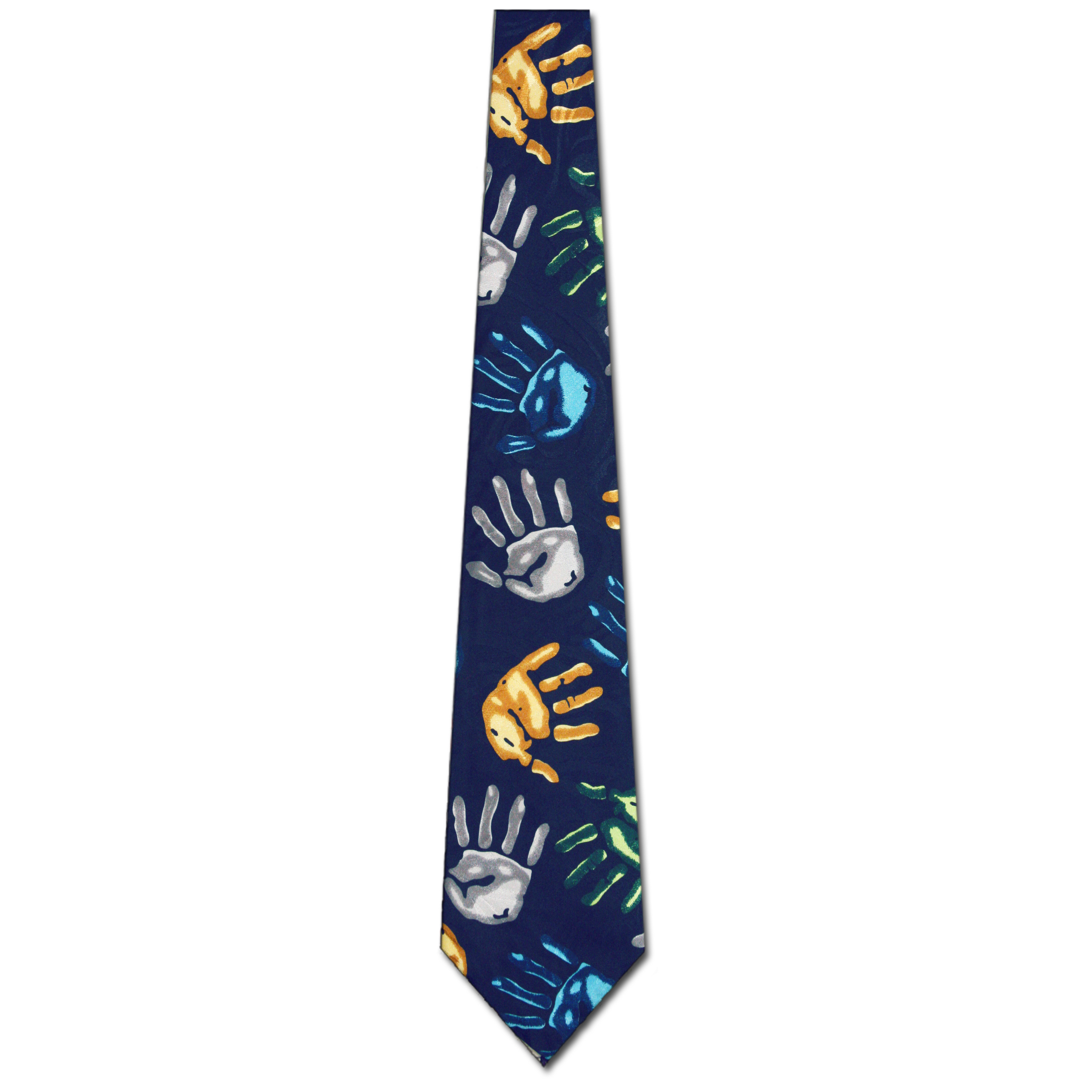 424-104: Childrens Hands Tie Teachers Parents Kids Necktie Cool Navy by Steven Harris at Abcties.com