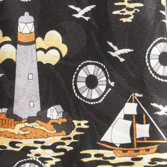 428-100: Ship Ties Lighthouses Necktie Black by Steven Harris