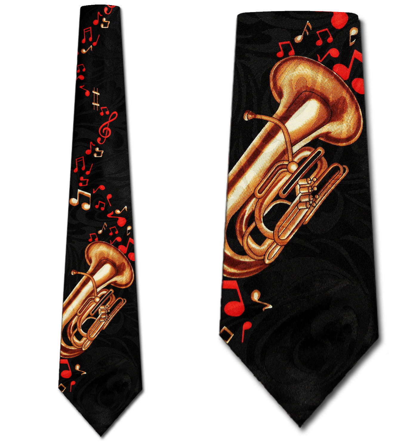 435-100: Tuba Ties Music Notes Tubas Necktie by Steven Harris