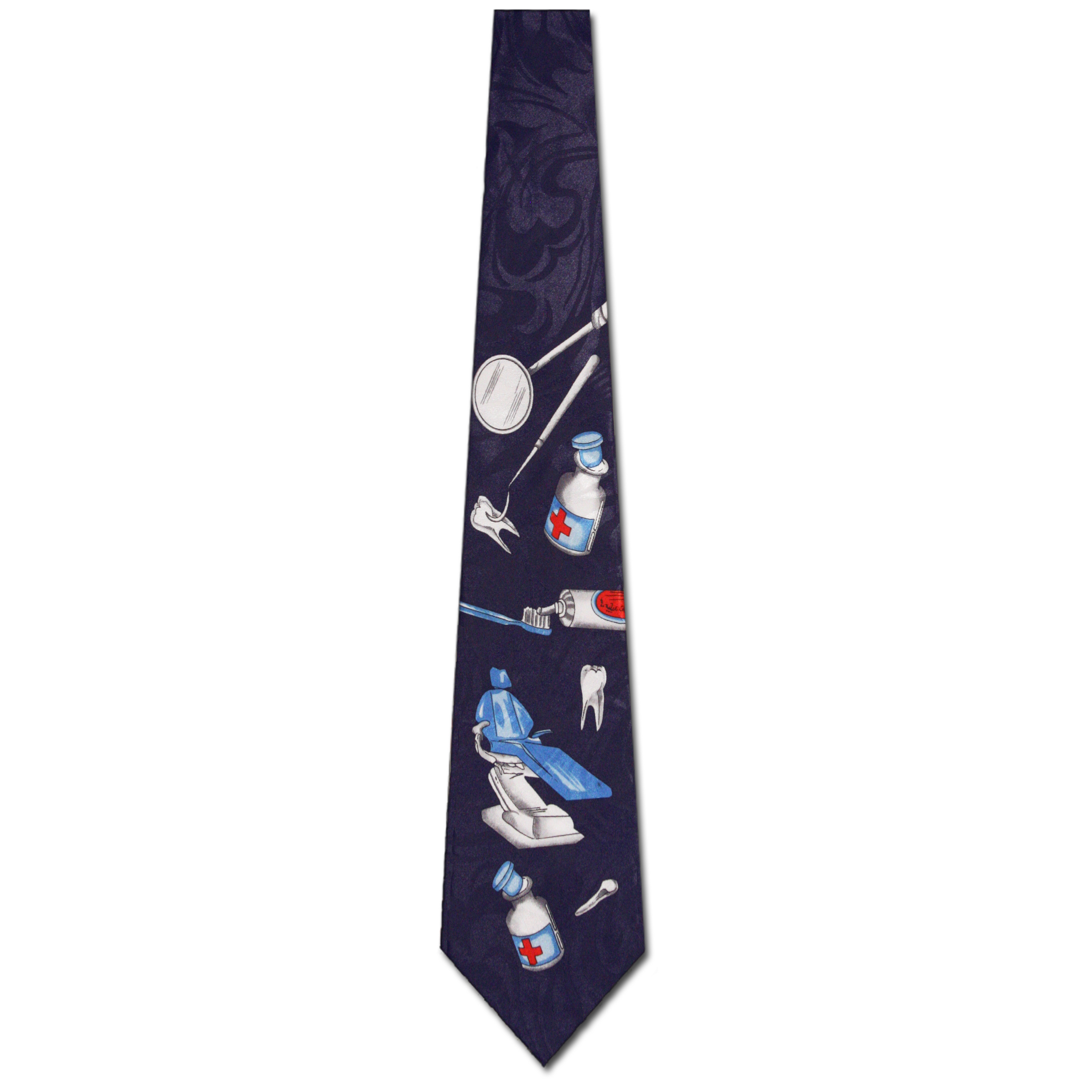 452-102: Dentist Ties Hygenist Tooth Dental Neckties Navy by Steven Harris at Abcties.com