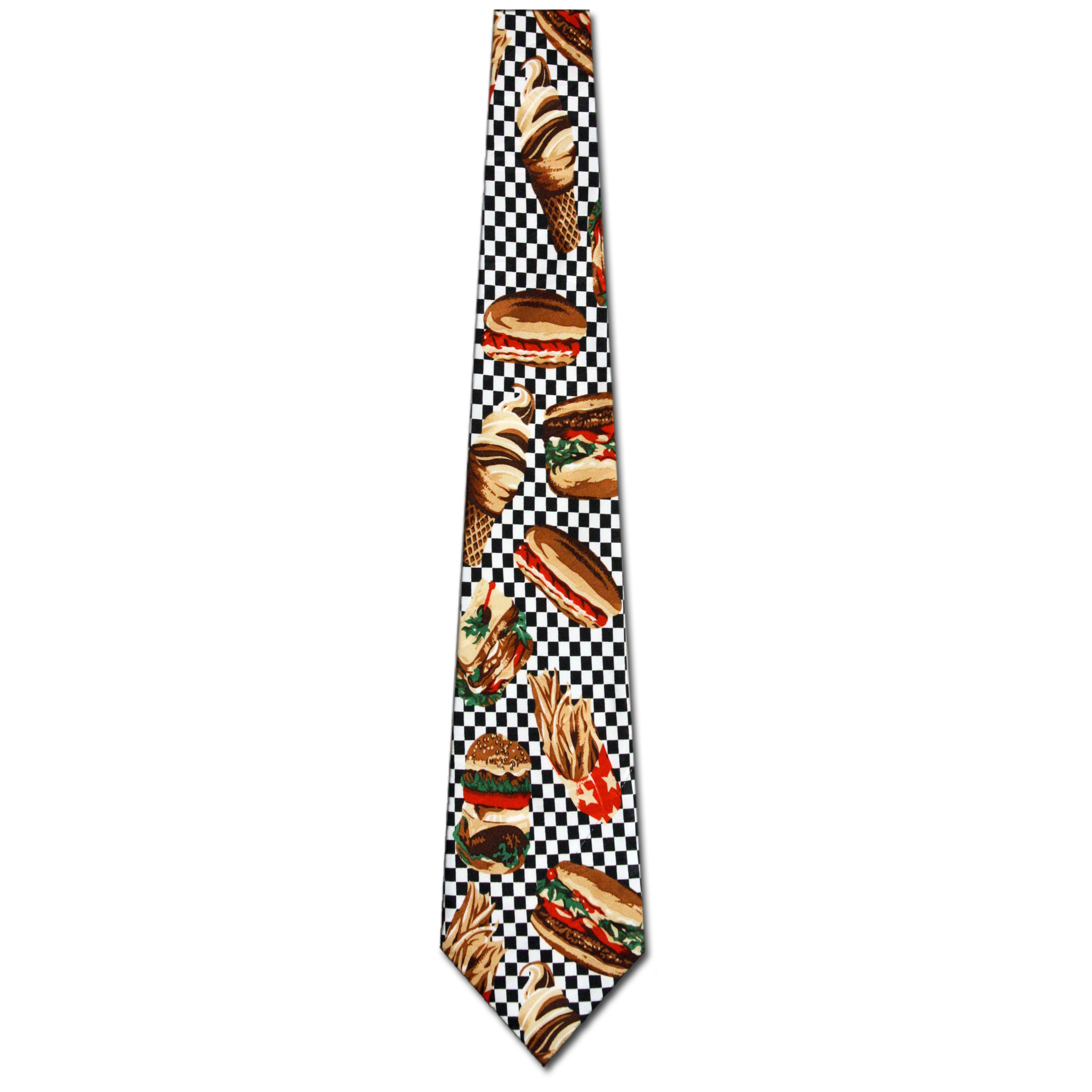 453-100: Burger Ties French Fries Hod Dog Neckties Fastfood Black by Steven Harris at Abcties.com
