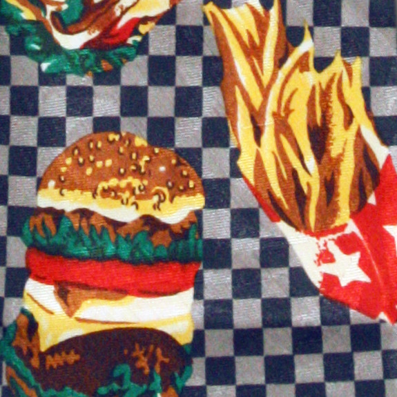 453-102: Burger Ties French Fries Hod Dog Neckties Fastfood Navy by Steven Harris