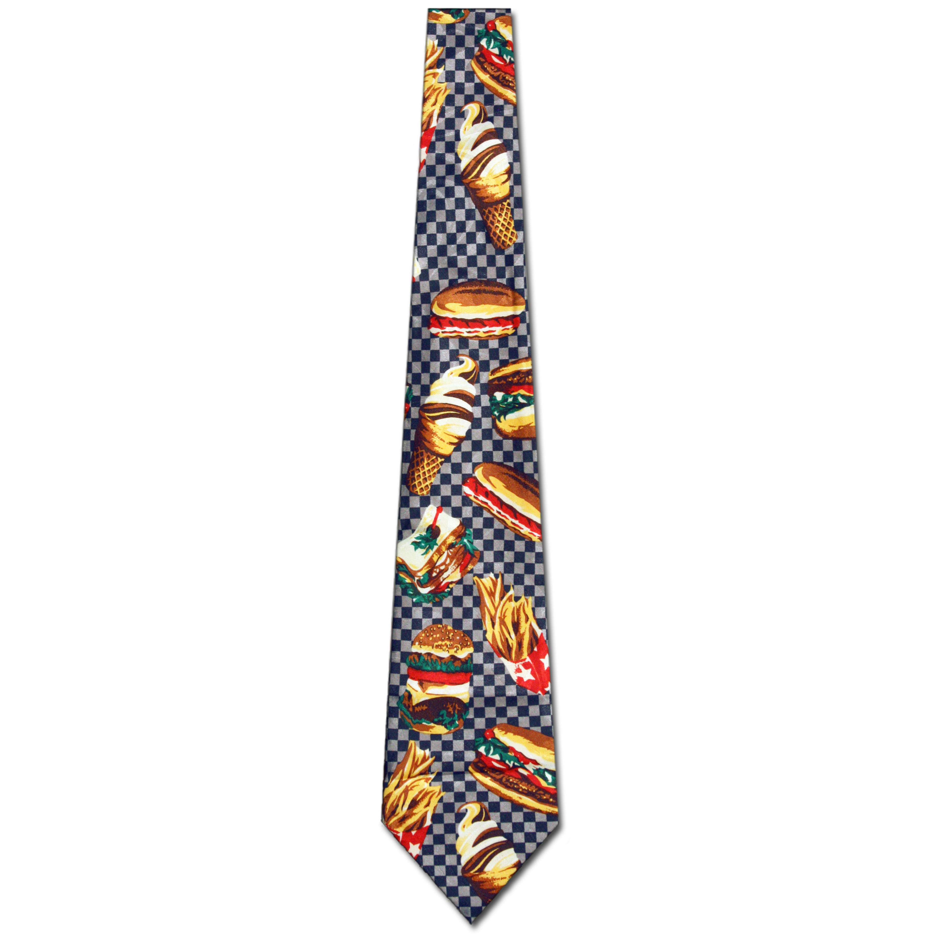 453-102: Burger Ties French Fries Hod Dog Neckties Fastfood Navy by Steven Harris at Abcties.com