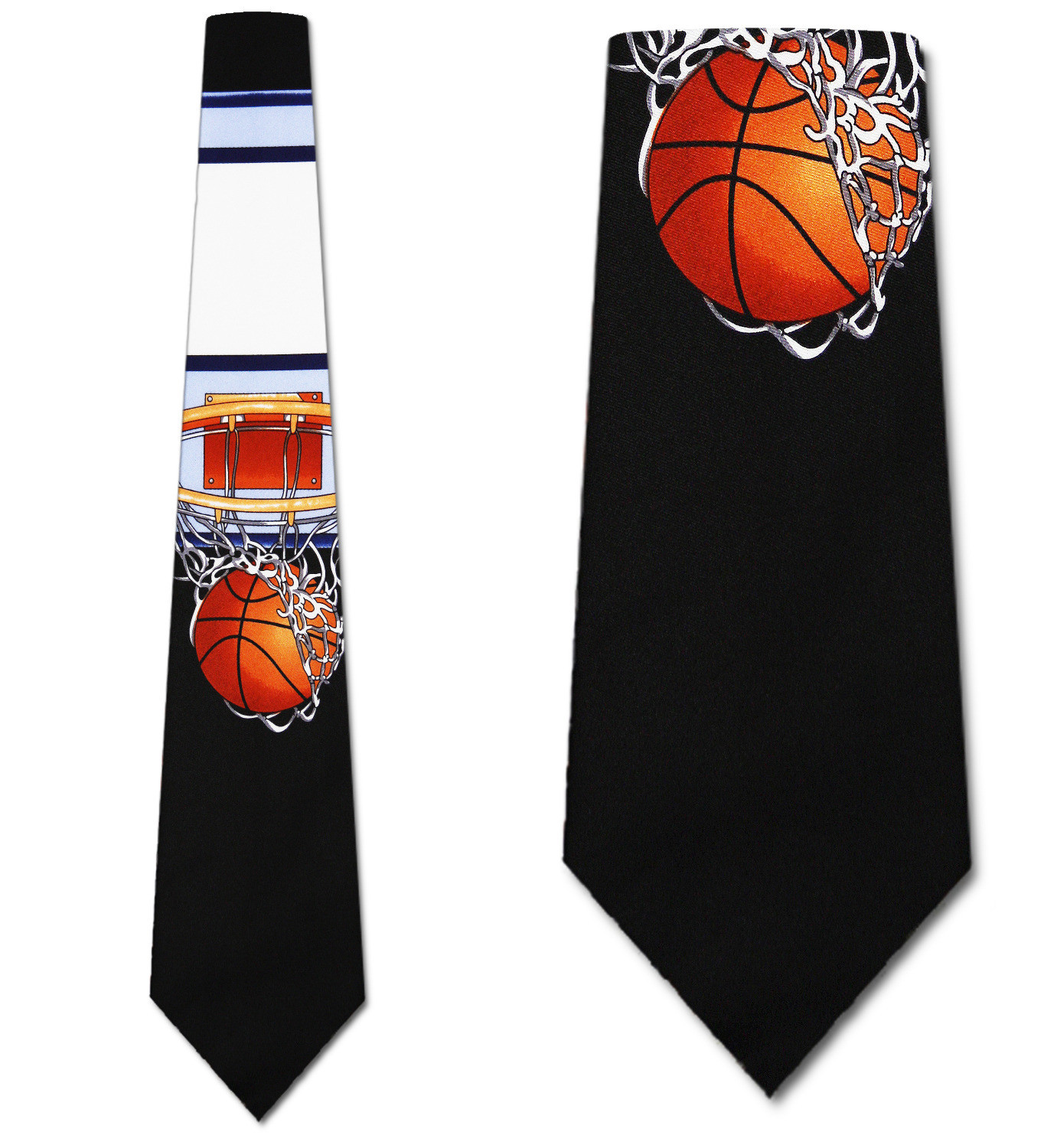 461-100: Basketball Hoops Tie Black Basketballs Necktie by Steven Harris
