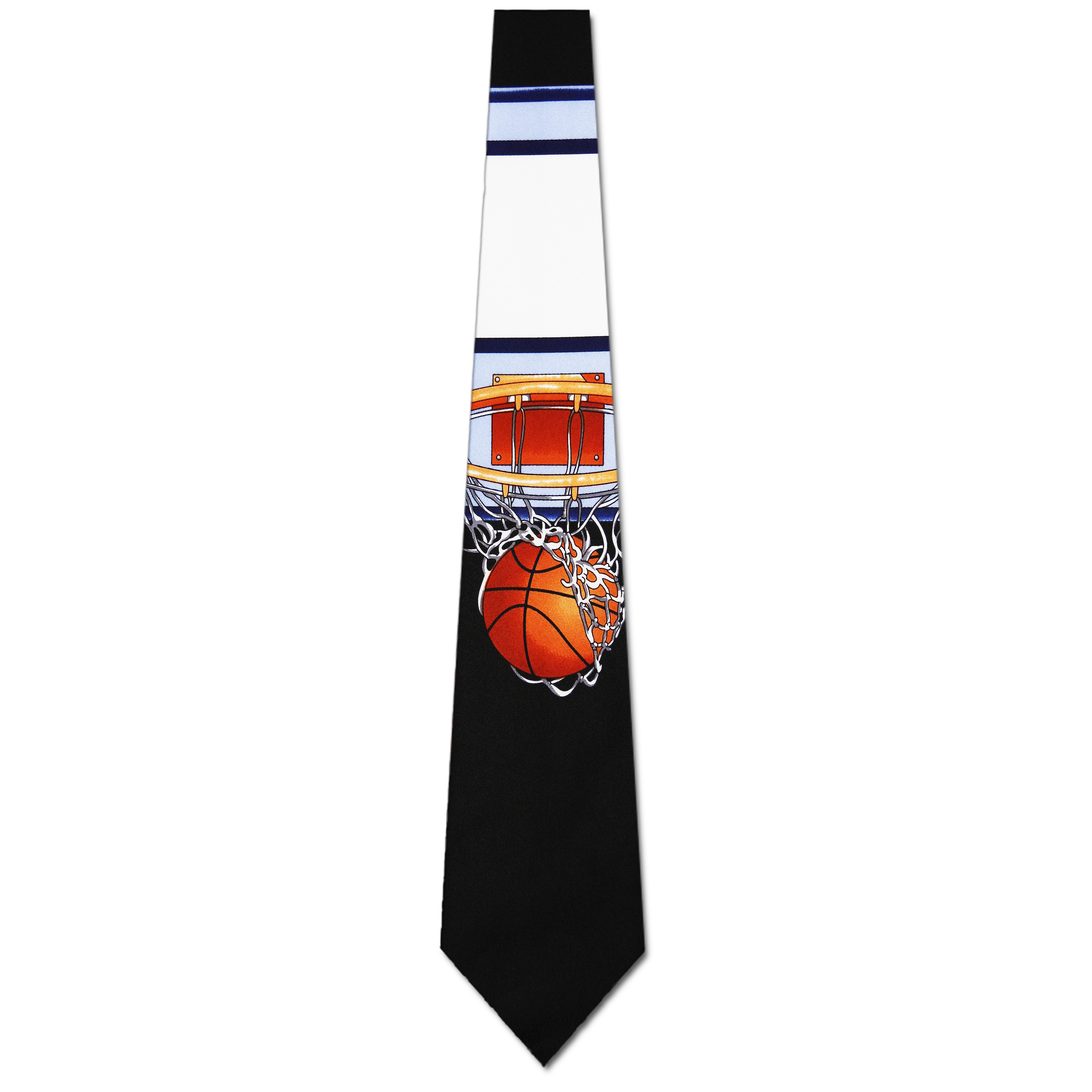 461-100: Basketball Hoops Tie Black Basketballs Necktie by Steven Harris at Abcties.com
