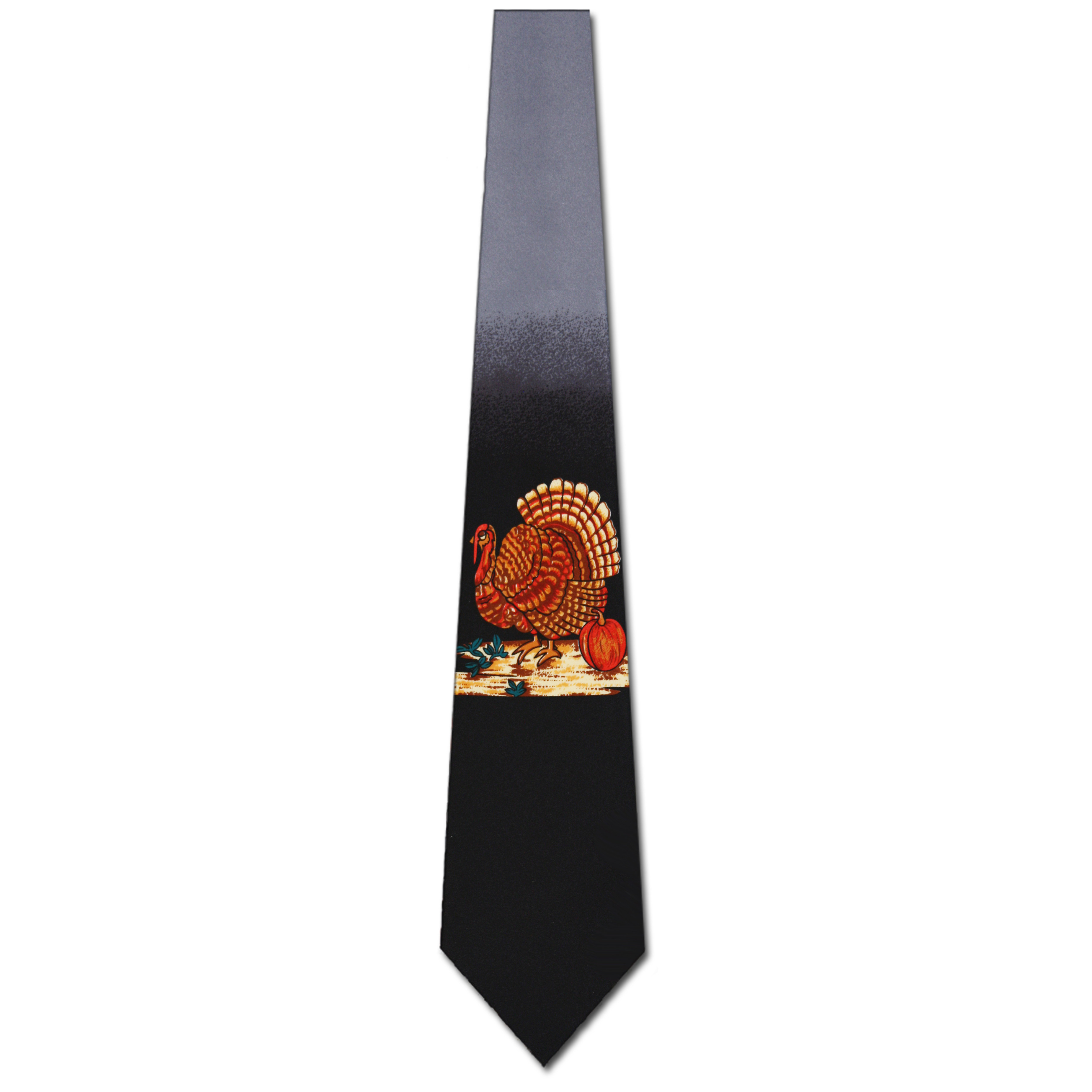 476-100: Thanksgiving Tukey Neckties Fall Autumn Ties Black by Steven Harris at Abcties.com