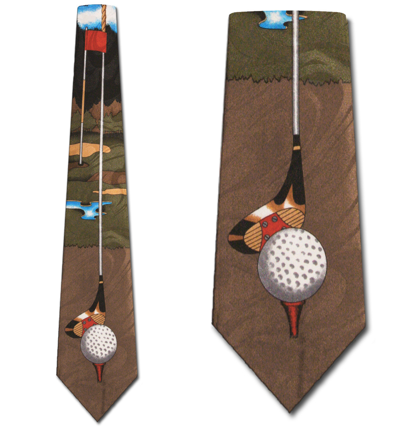 479-100: Golf Ties Ball Tee Green Neckties by Steven Harris