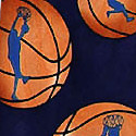 482-102: Basketball Slam Necktie Navy Basket Balls Neckties by Steven Harris
