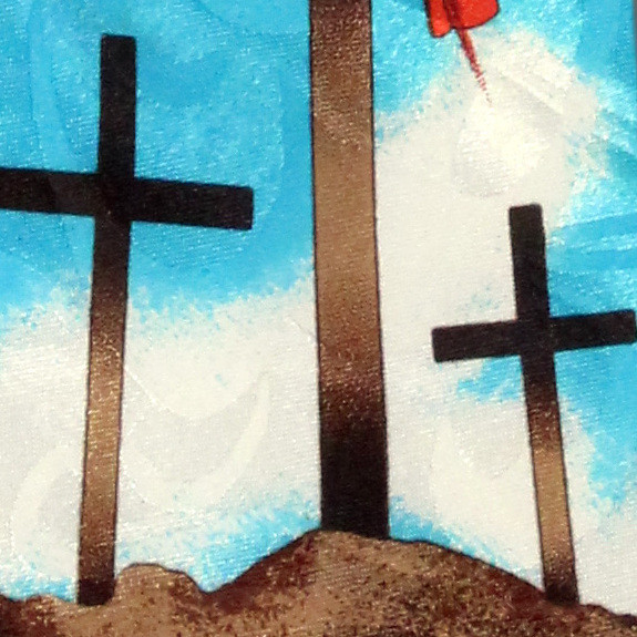 530-100: Calvary Crucifixion Tie Religious Bible Necktie Black by Steven Harris