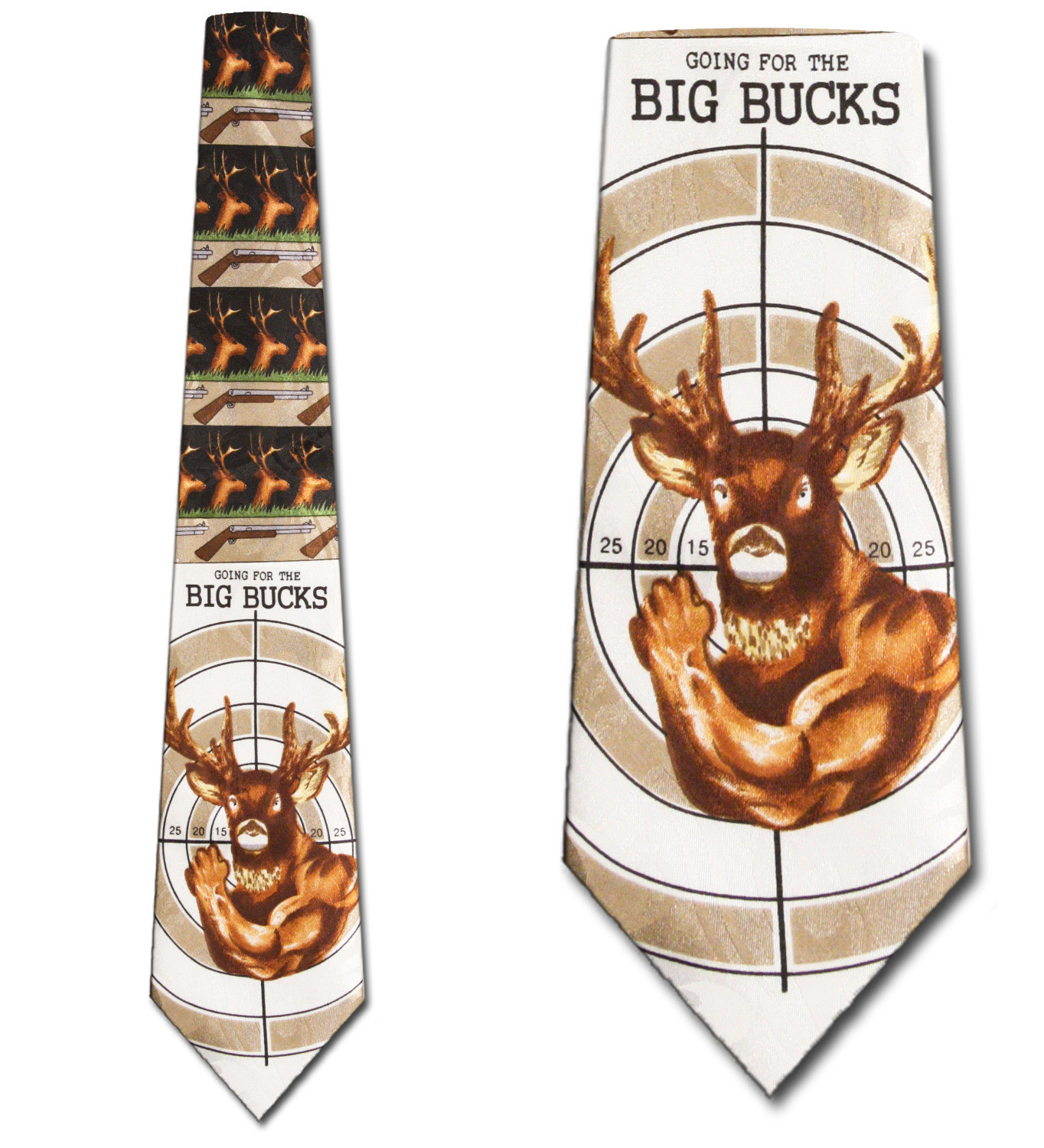 547-100: Deer Hunting Ties Big Bucks Neckties Black by Steven Harris