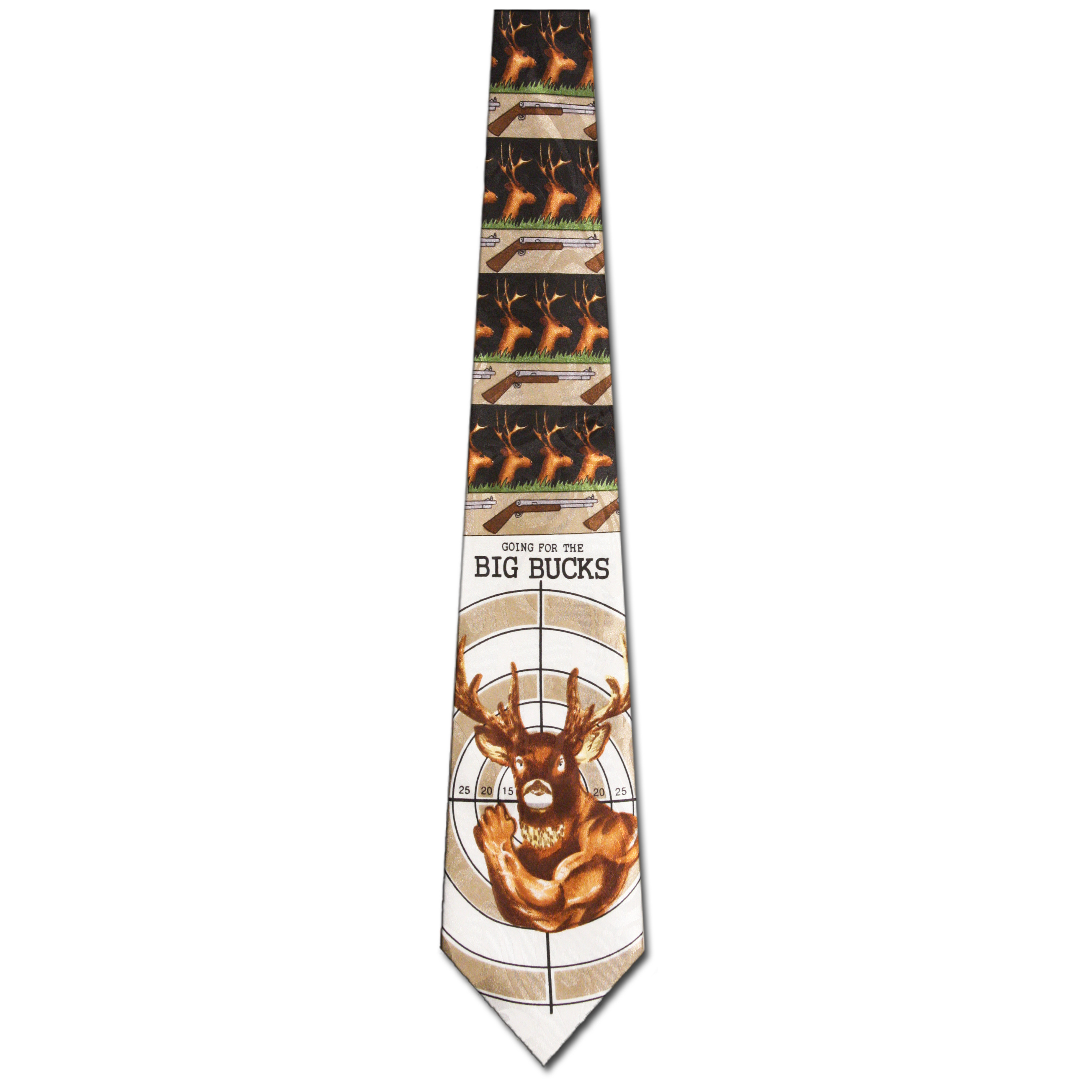 547-100: Deer Hunting Ties Big Bucks Neckties Black by Steven Harris at Abcties.com