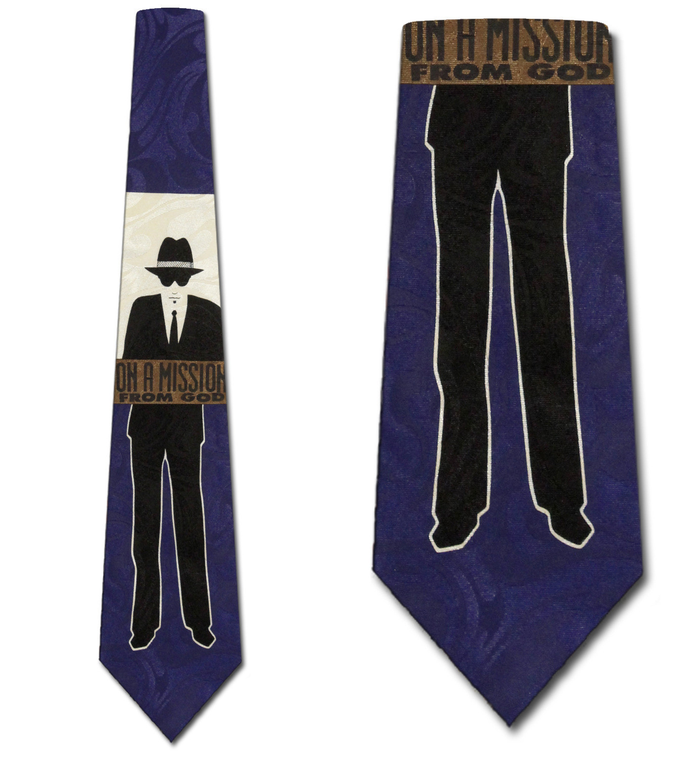 580-102: On a Mission from God Tie Religious Necktie Navy by Steven Harris