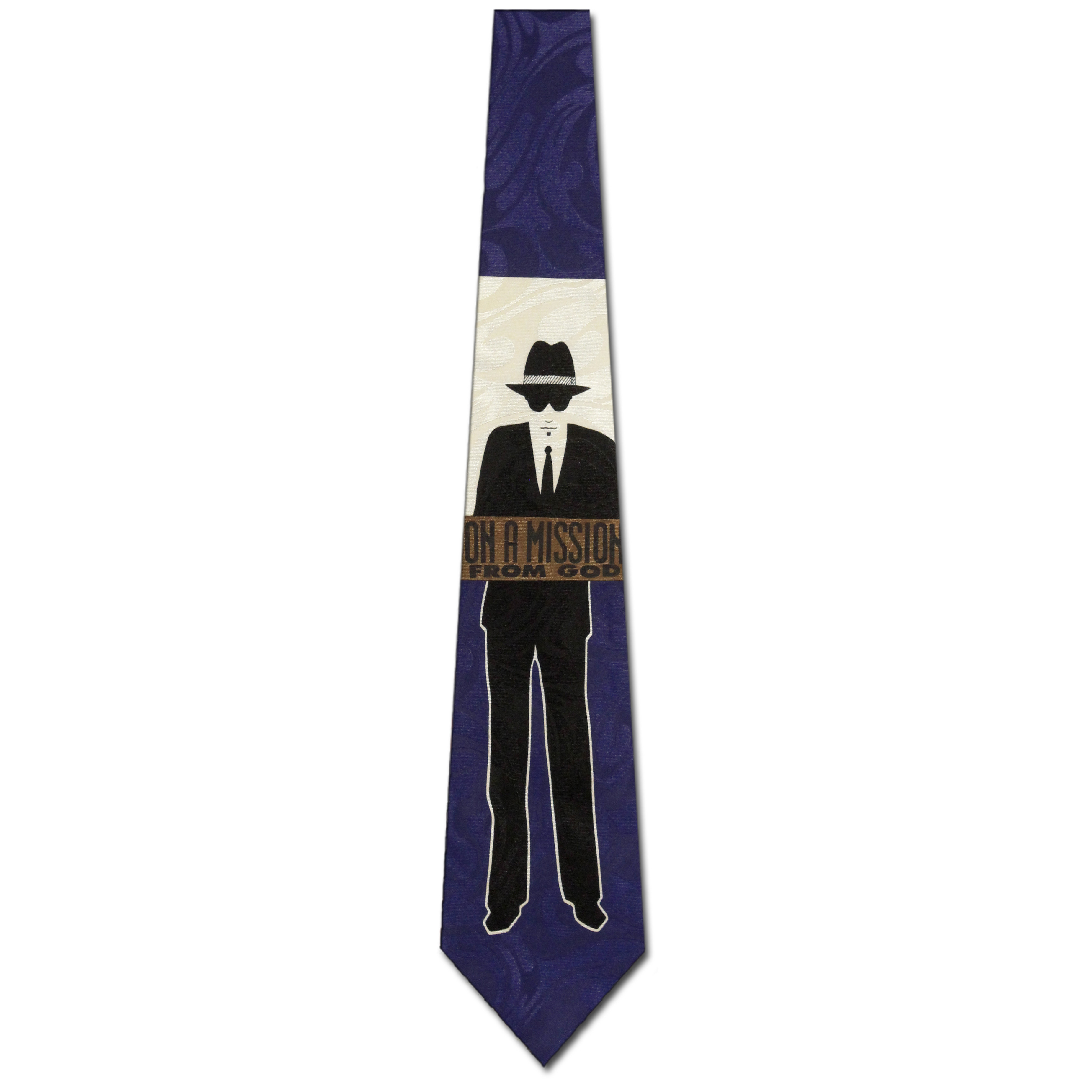 580-102: On a Mission from God Tie Religious Necktie Navy by Steven Harris at Abcties.com