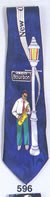 596-100: Bourbon Street Ties Saxophone Street Lamp New Orleans Neckties Black by Steven Harris
