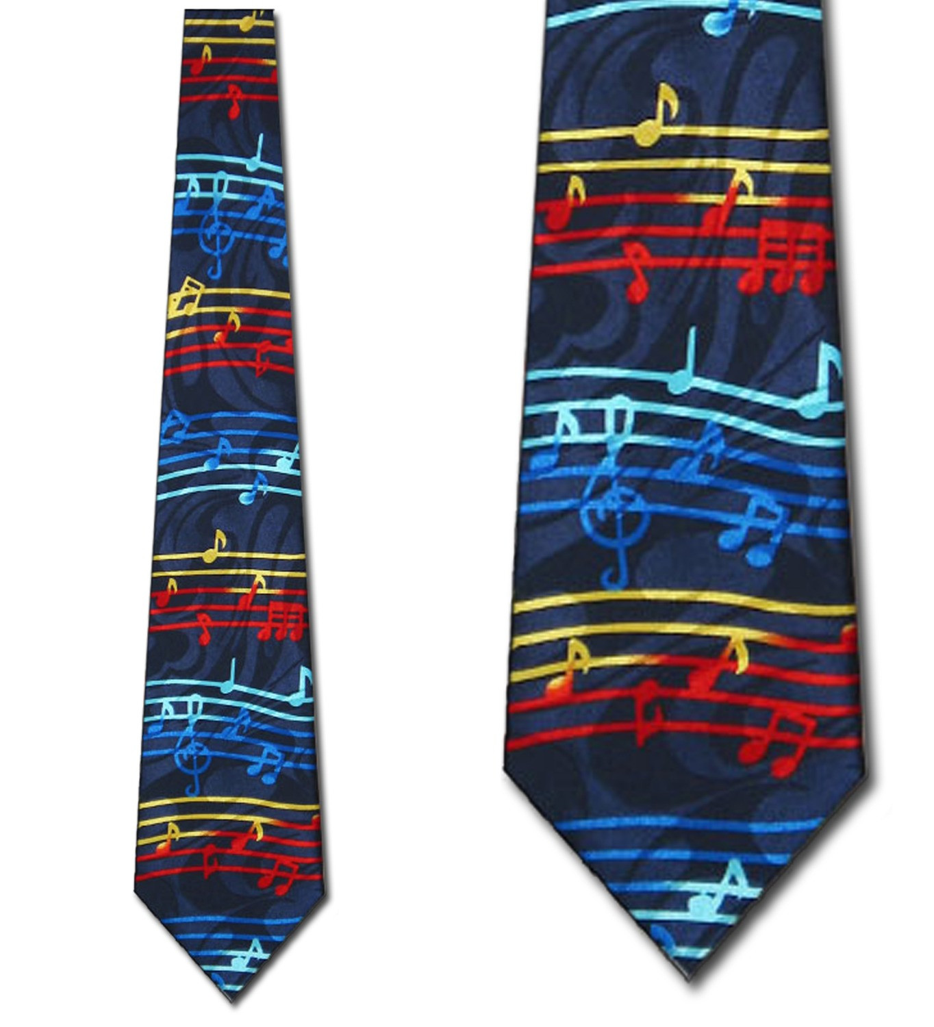 605-102: Rainbow Music Ties Stripe Notes Neckties by Steven Harris at Abcties.com