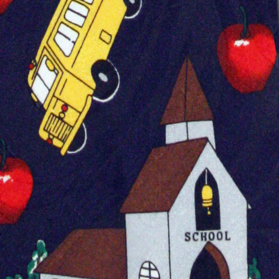 612-102: School Teacher Ties Apple Bus Neckties Navy by Steven Harris