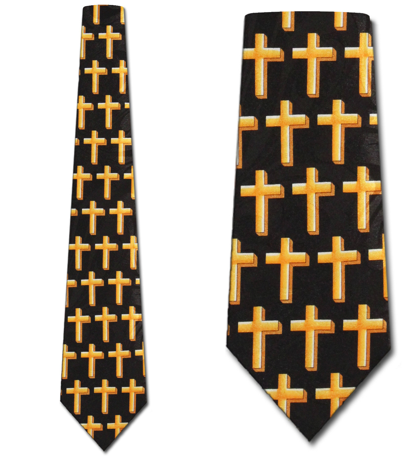 625-100: Allover Crosses Ties Inspirational Religious Neckties Black by Steven Harris