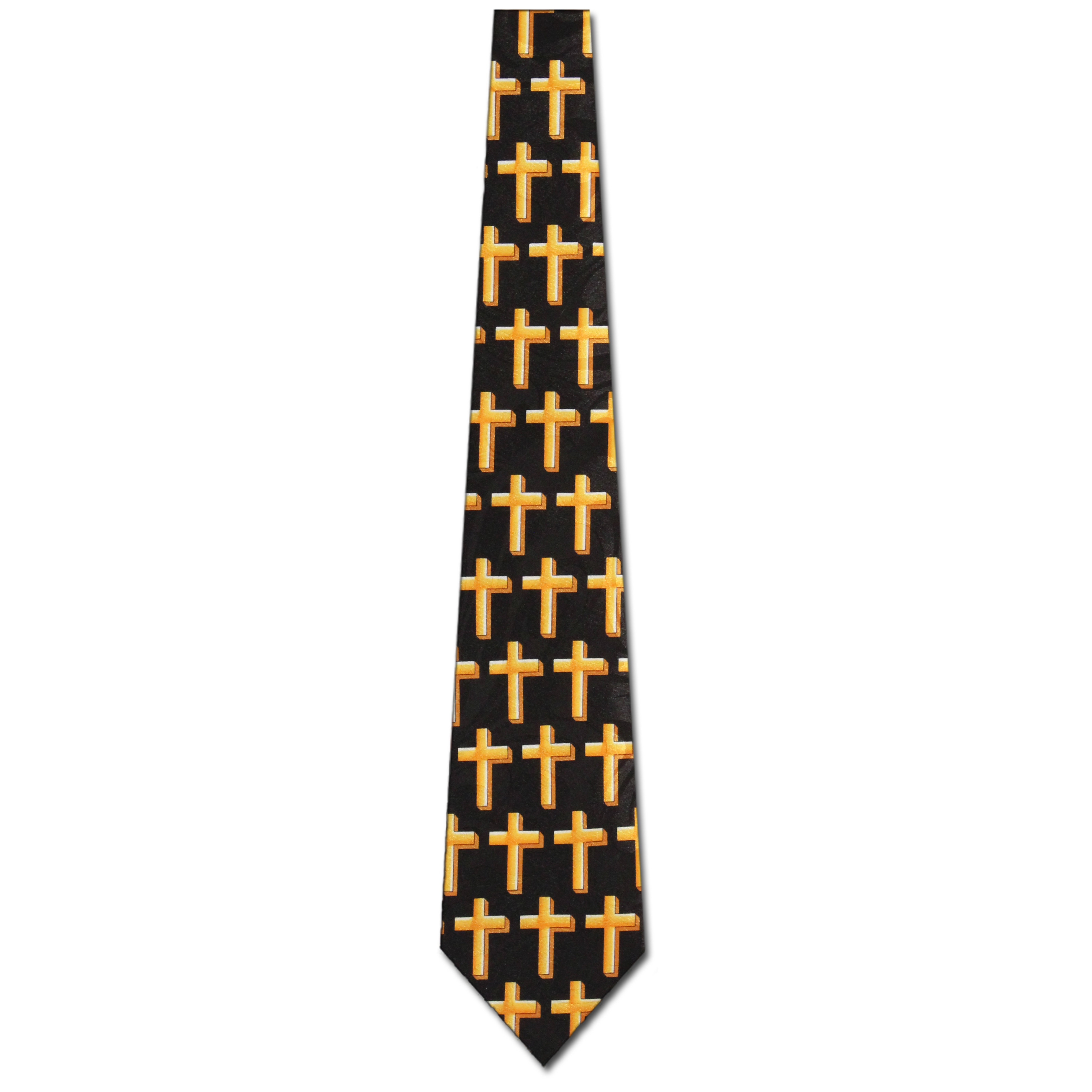 625-100: Allover Crosses Ties Inspirational Religious Neckties Black by Steven Harris at Abcties.com