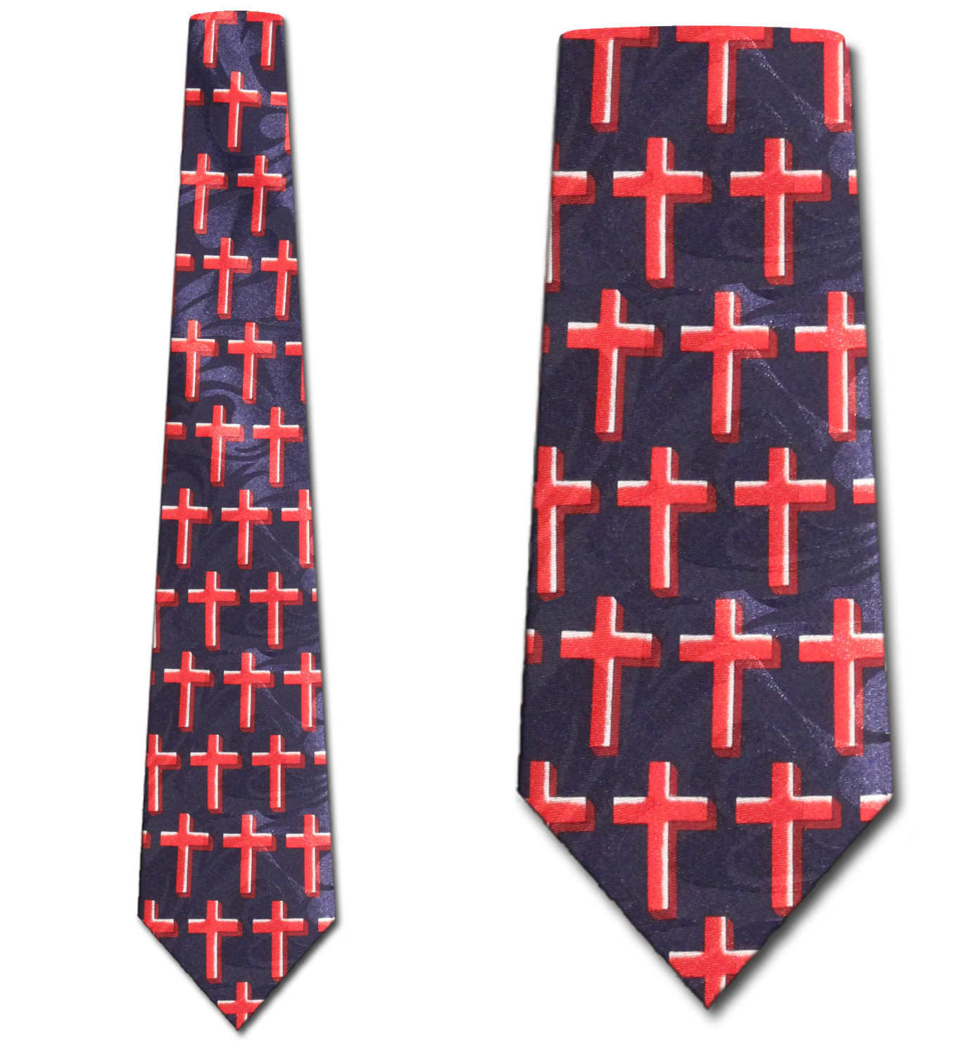 625-102: Allover Crosses Ties Inspirational Religious Neckties Navy by Steven Harris