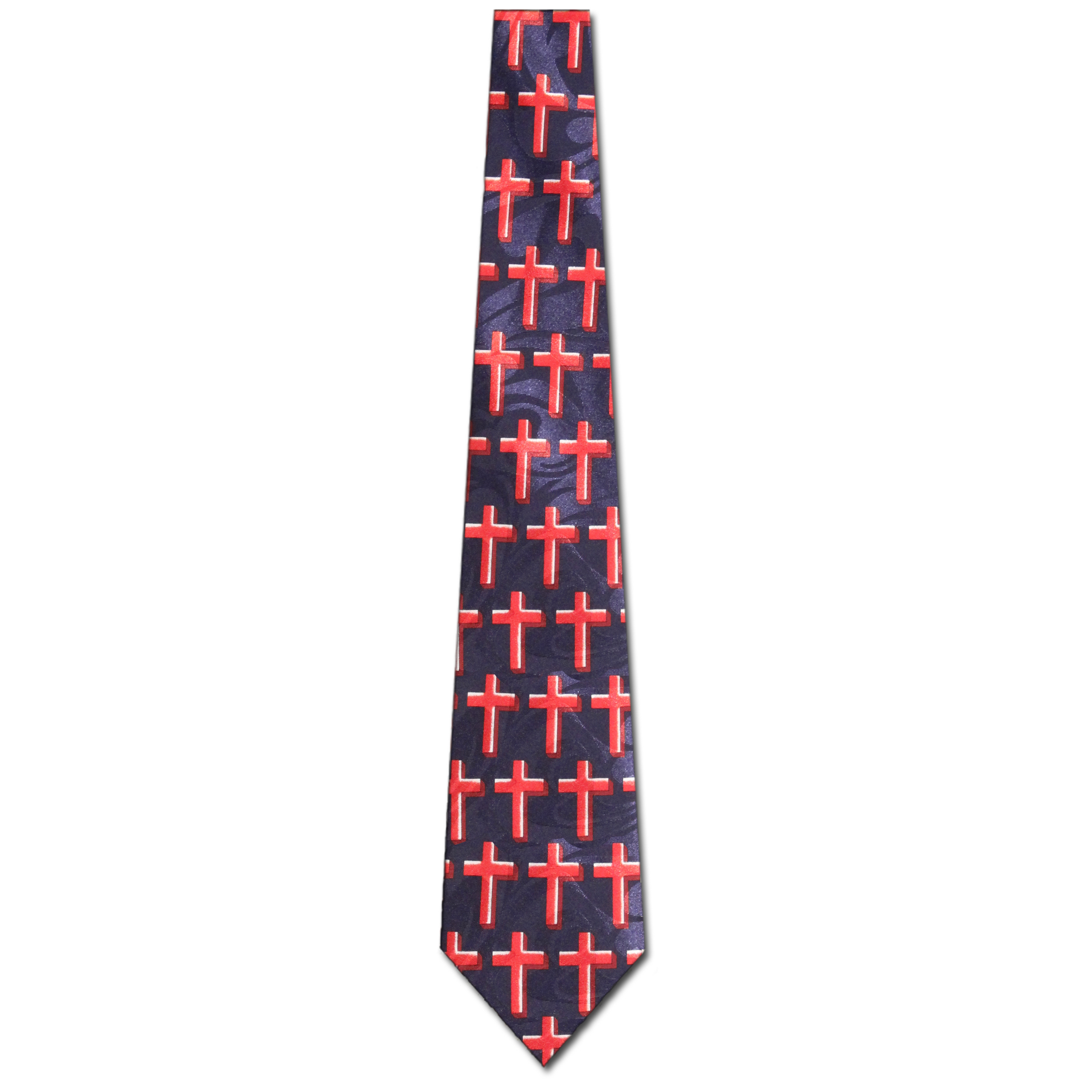 625-102: Allover Crosses Ties Inspirational Religious Neckties Navy by Steven Harris at Abcties.com