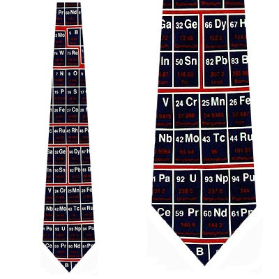 630-100: Periodic Table Ties Elements Navy Chemistry Neckties by Steven Harris