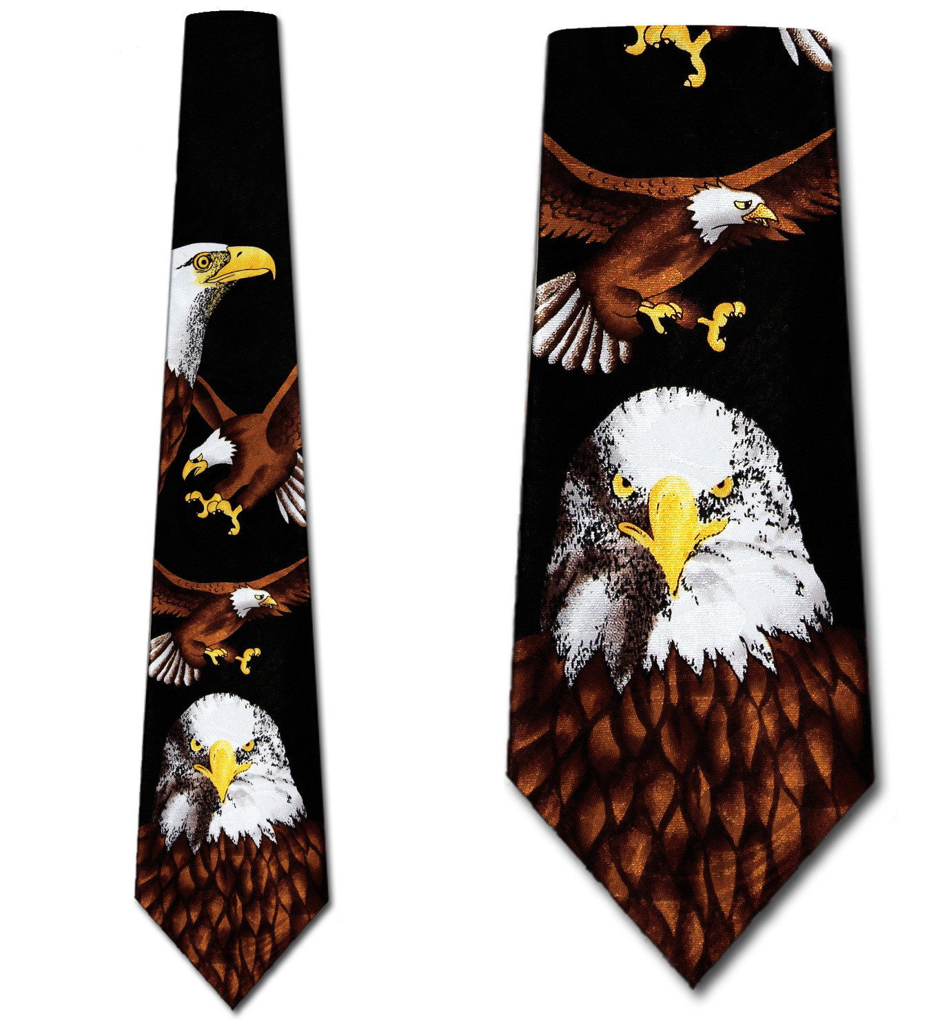 665-102: Eagle Ties Flying Eagles Necktie Black by Steven Harris