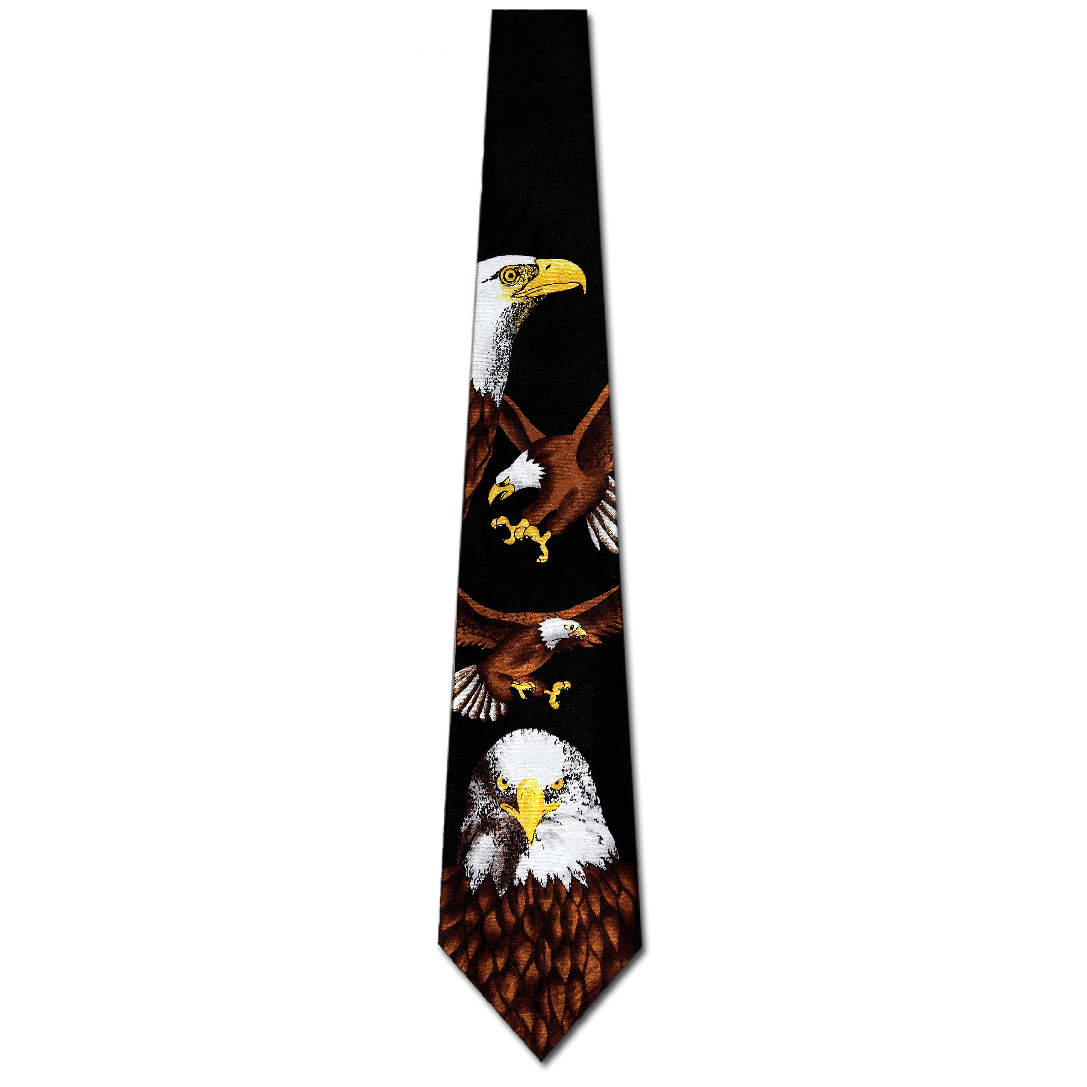 665-102: Eagle Ties Flying Eagles Necktie Black by Steven Harris at Abcties.com