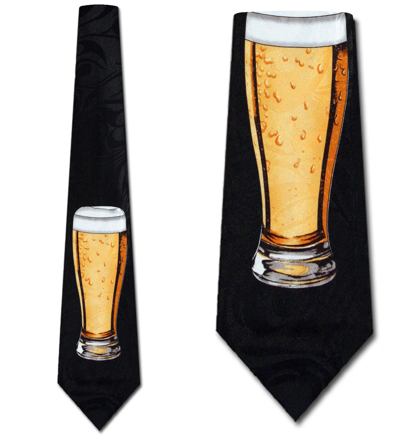670-100: Pint of Beer Tie Brewery Brewer Neckties Black by Steven Harris