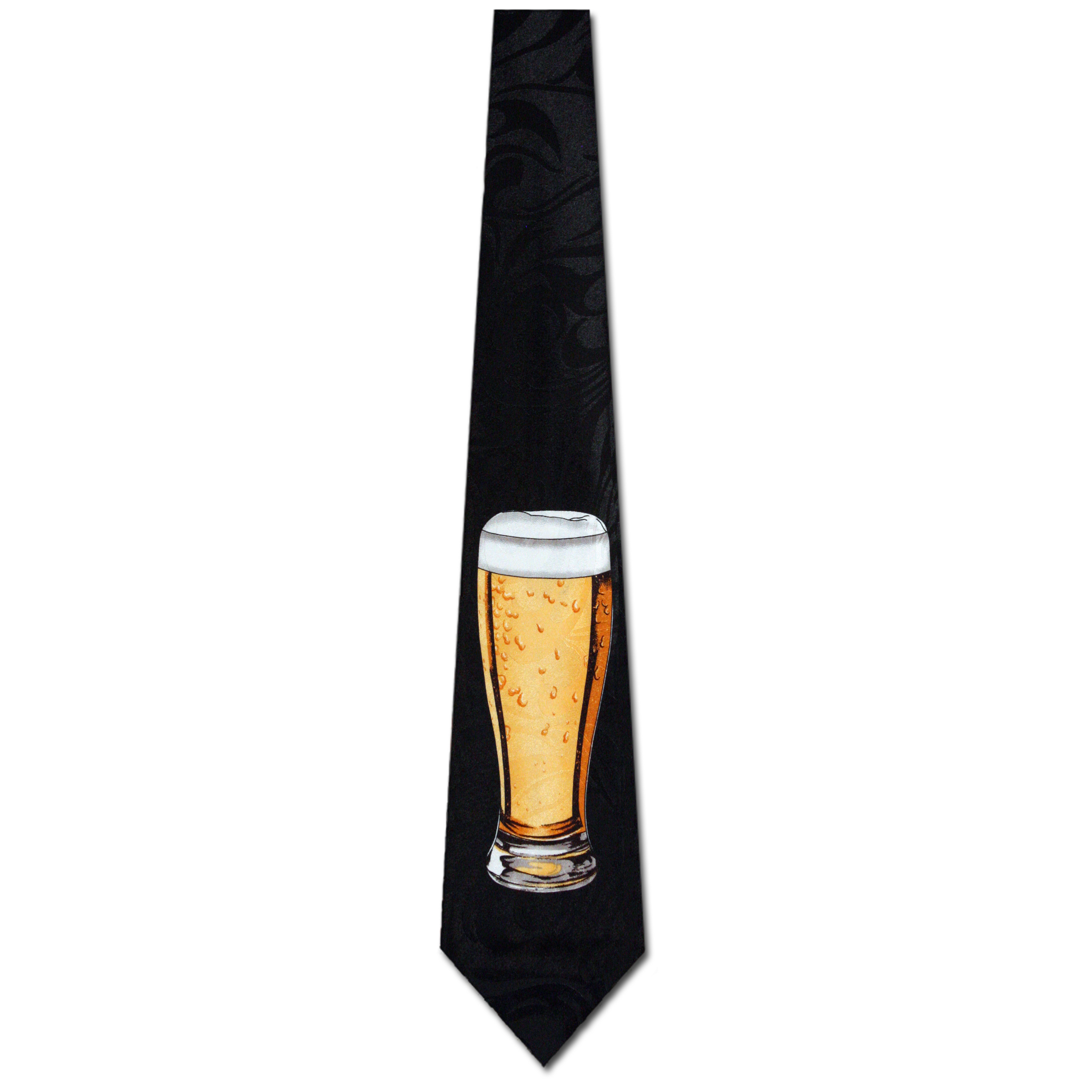 670-100: Pint of Beer Tie Brewery Brewer Neckties Black by Steven Harris at Abcties.com