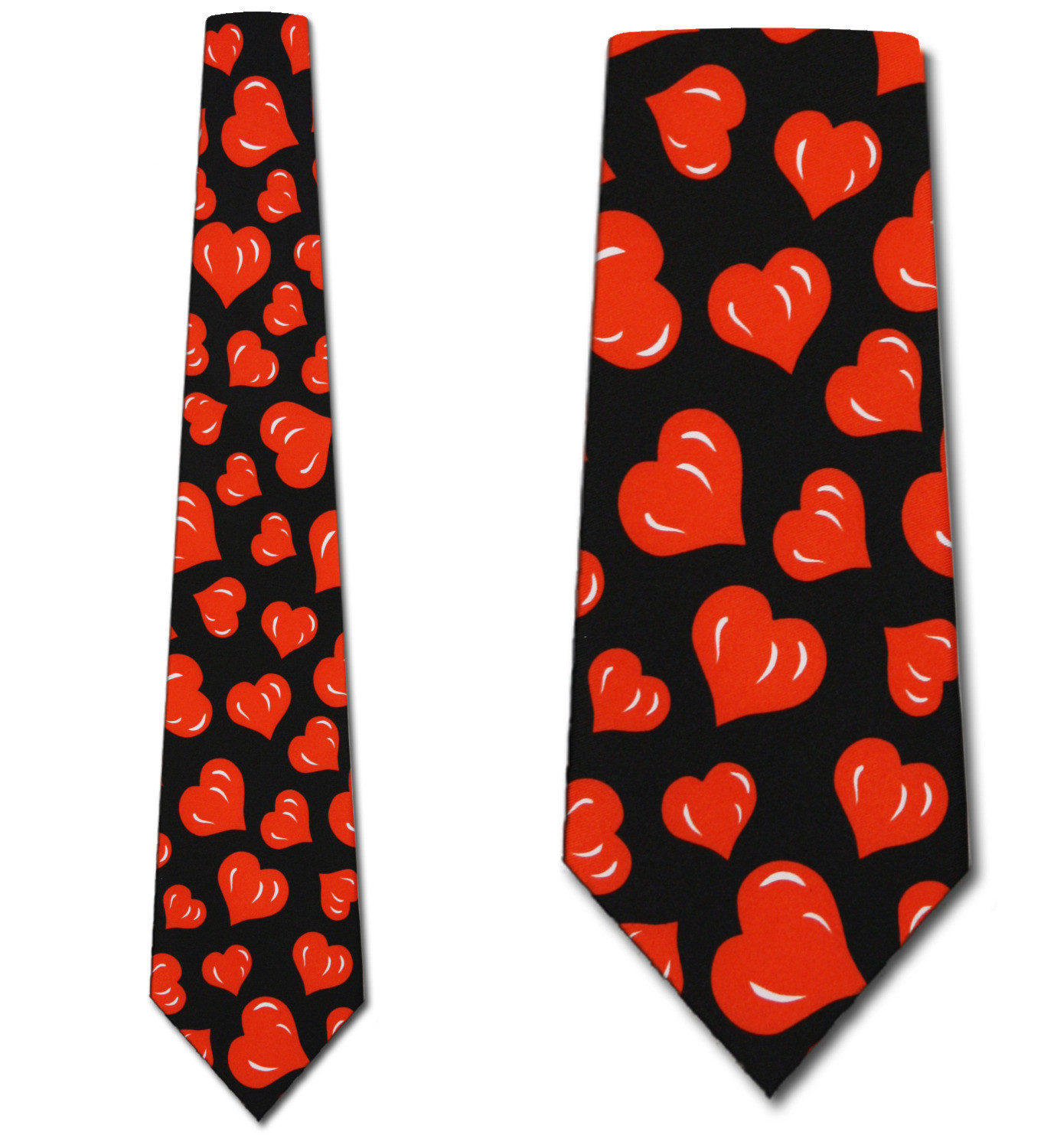 685-100: Hearts Ties Valentines Day Heart Necktie Black by Steven Harris