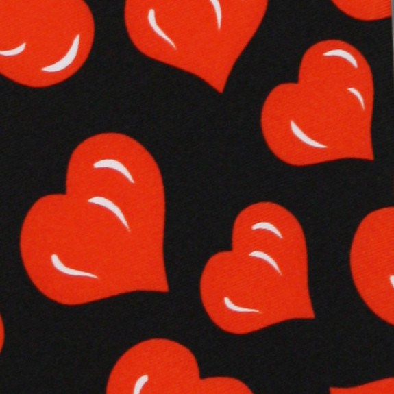 685-100: Hearts Ties Valentines Day Heart Necktie Black by Steven Harris