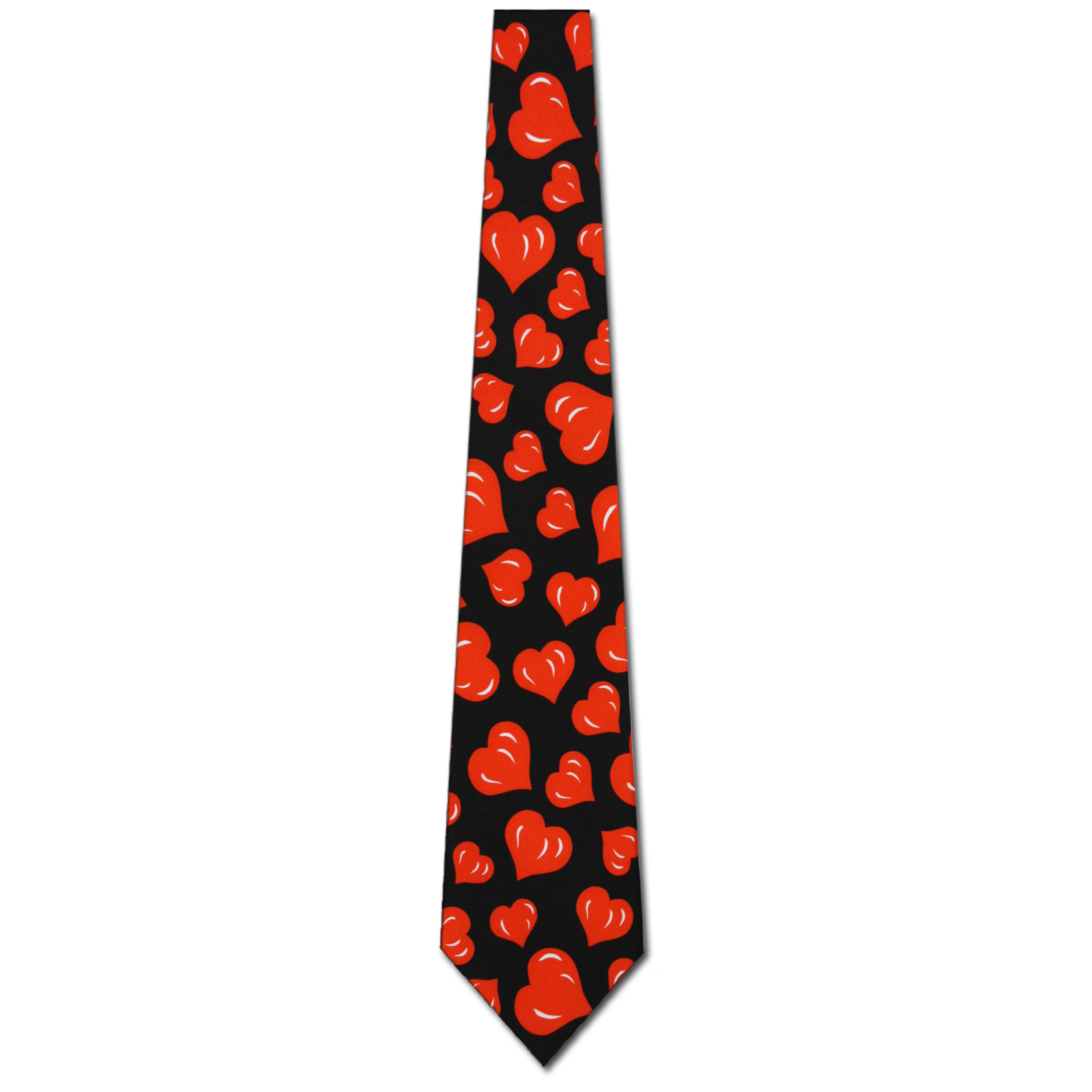 685-100: Hearts Ties Valentines Day Heart Necktie Black by Steven Harris at Abcties.com
