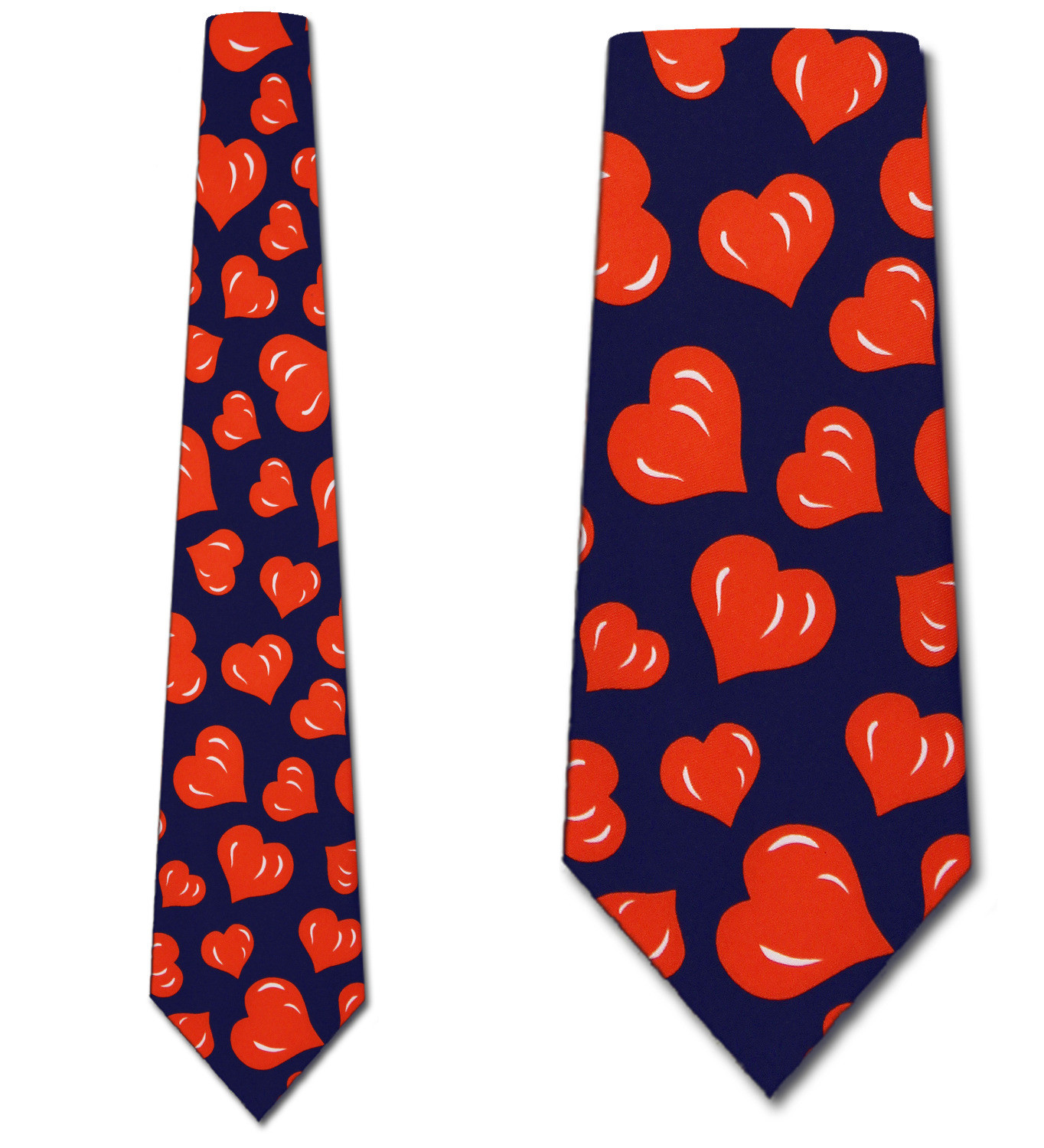 685-102: Hearts Ties Valentines Day Heart Necktie Navy by Steven Harris
