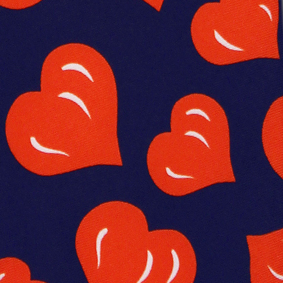 685-102: Hearts Ties Valentines Day Heart Necktie Navy by Steven Harris
