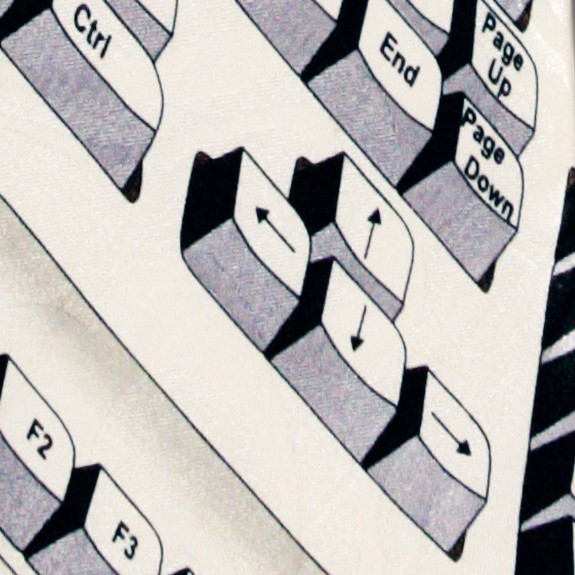 701-102: Computer Ties Keyboard Neckties Black White Grey by Steven Harris
