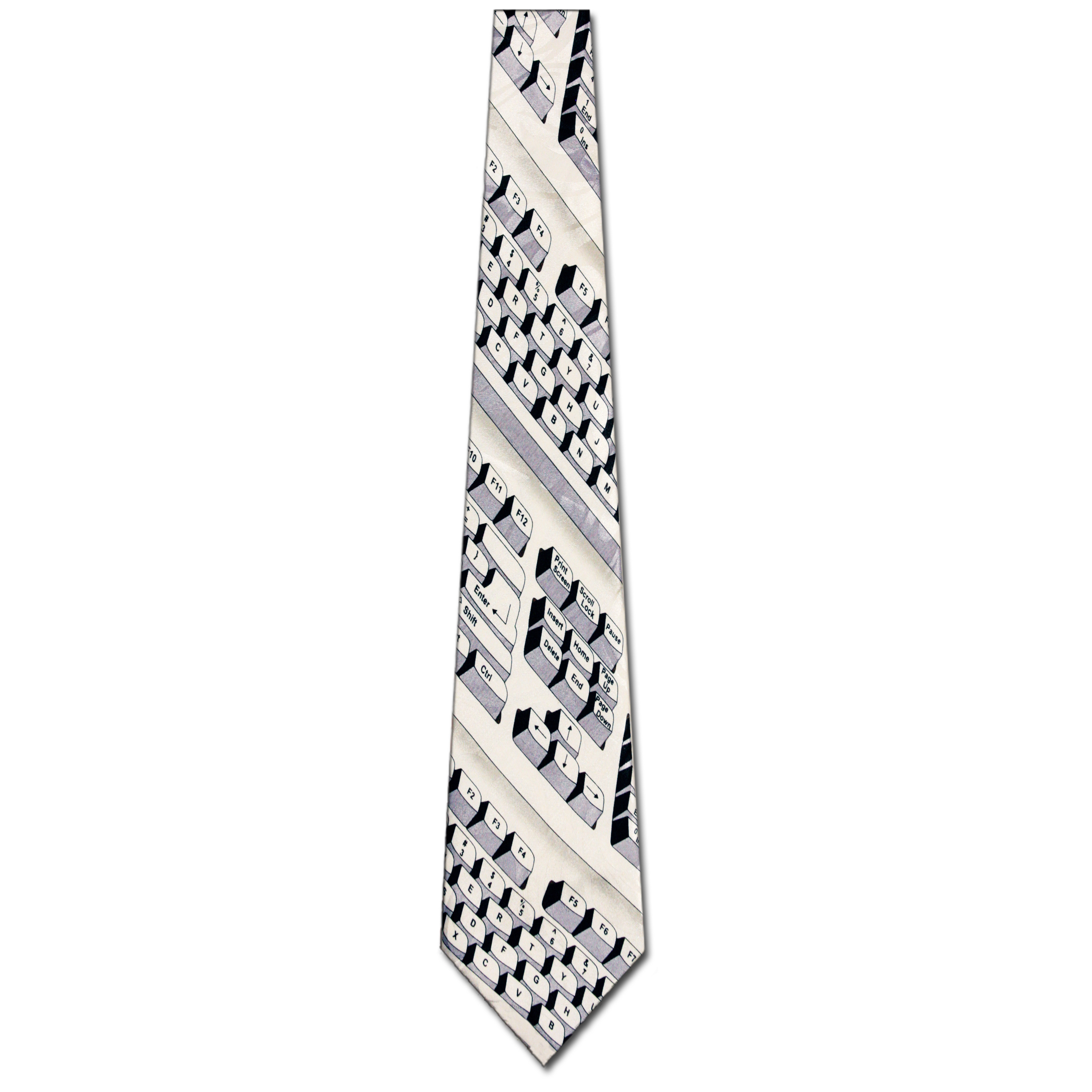 701-102: Computer Ties Keyboard Neckties Black White Grey by Steven Harris at Abcties.com